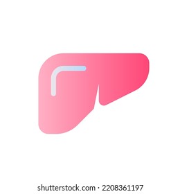Liver flat gradient two-color ui icon. Internal human body organ. Checkup of digestive system. Simple filled pictogram. GUI, UX design for mobile application. Vector isolated RGB illustration