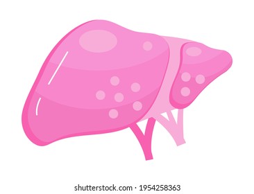 Liver flat icon vector for website and mobile website development, apps are presented. Viral hepatitis A, B, C, D is symbol, cirrhosis icon. World hepatitis day illustration. 