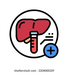 Liver Function Tests Health Check Color Icon Vector. Liver Function Tests Health Check Sign. Isolated Symbol Illustration