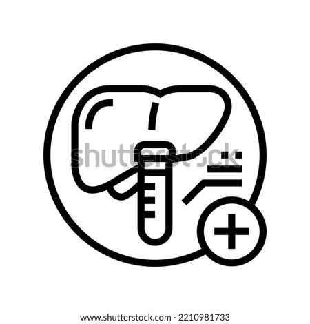 liver function tests health check line icon vector. liver function tests health check sign. isolated contour symbol black illustration