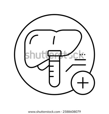liver function tests health check line icon vector. liver function tests health check sign. isolated contour symbol black illustration