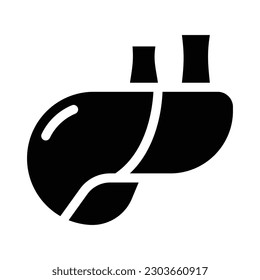 gráfico vectorial de ilustración de icono de glifo hepático
