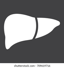 Liver glyph icon, medicine and healthcare, human organ sign vector graphics, a solid pattern on a black background, eps 10.