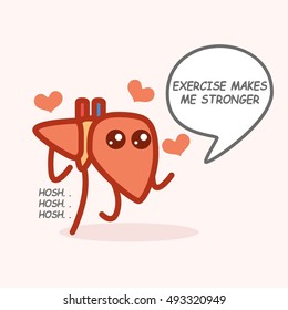 Liver health cartoon sticker set