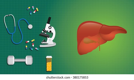 liver healthy concept with medicine medical record science vector illustration