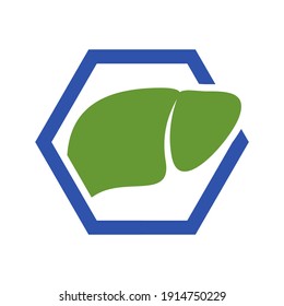 Liver with Hexagon logo vector template, Creative Liver logo design concepts