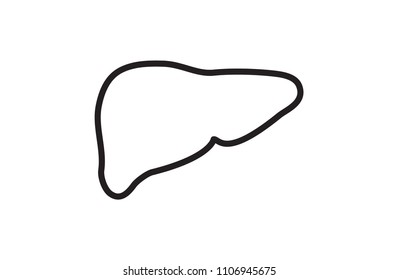 liver human body, icon, vector illustration