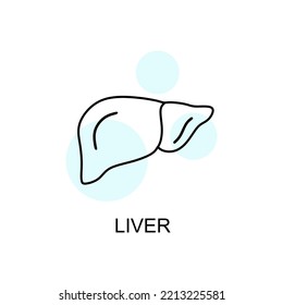 Liver Human linear icon. Human liver in linear style isolated. Icon 
The liver is an organ with many functions. vector eps10