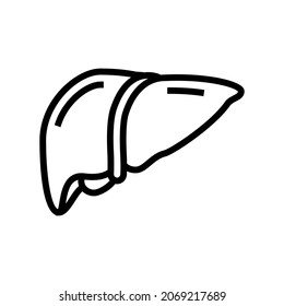 liver human organ line icon vector. liver human organ sign. isolated contour symbol black illustration