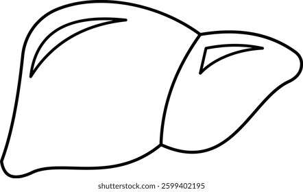 Liver icon, black outline, in trendy stayle  