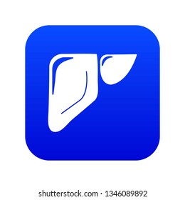 Liver icon blue vector isolated on white background