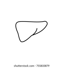 liver icon. Body part element. Premium quality graphic design. Signs, outline symbols collection, simple thin line icon for websites, web design, mobile app, info graphics on white background