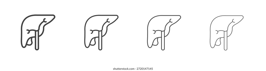 Concepto de icono de hígado Pictograma lineal. Ilustración de elemento simple.