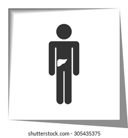 Liver icon with cut out shadow effect