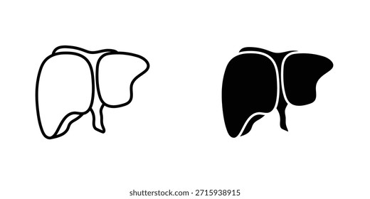 Colección de diseño de icono de hígado. Signo y Vector para diseños de interfaz de usuario