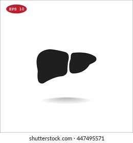 Liver icon flat.