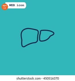  Liver icon flat.