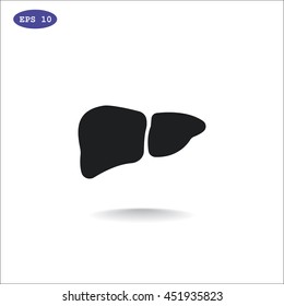  Liver icon flat.