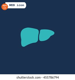  Liver icon flat.