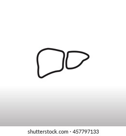  Liver icon flat.