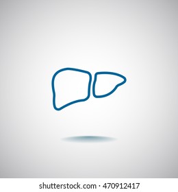  Liver icon flat.