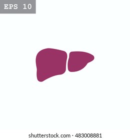  Liver icon flat.
