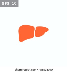  Liver icon flat.