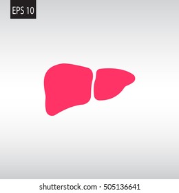  Liver icon flat.