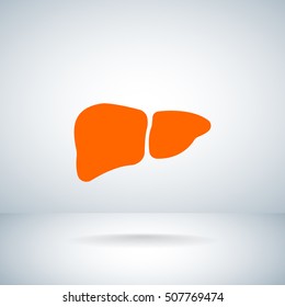  Liver icon flat.