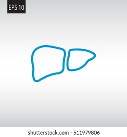  Liver icon flat.