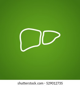  Liver icon flat.