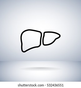  Liver icon flat.