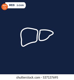  Liver icon flat.