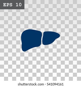  Liver icon flat.