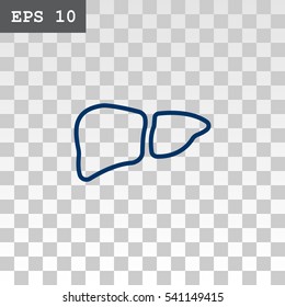  Liver icon flat.