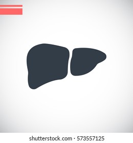  Liver icon flat.