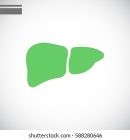  Liver icon flat.