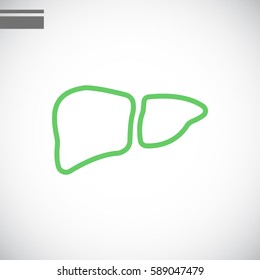  Liver icon flat.