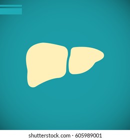  Liver icon flat.