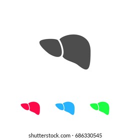 Liver icon flat. Color pictogram on white background. Vector illustration symbol and bonus icons