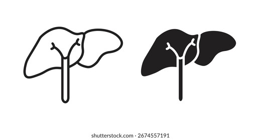 Liver icon in flat and liner trendy style for app ui designs