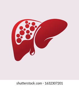 Liver Icon Flat logo Style Organs Of The Human template Design