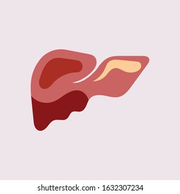 Liver Icon Flat logo Style Organs Of The Human template Design