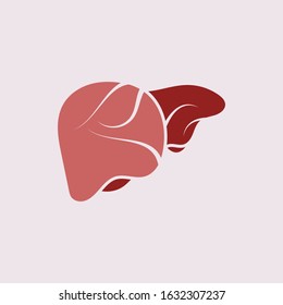 Liver Icon Flat logo Style Organs Of The Human template Design