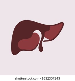Liver Icon Flat logo Style Organs Of The Human template Design
