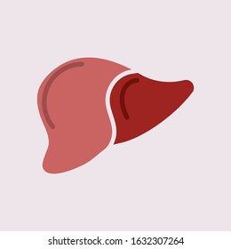 Liver Icon Flat logo Style Organs Of The Human template Design