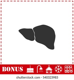 Liver icon flat. Simple vector symbol and bonus icon