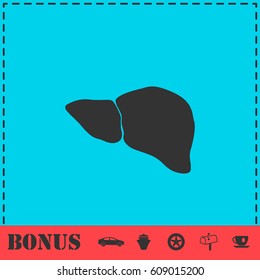 Liver icon flat. Simple vector symbol and bonus icon