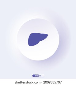 liver Icon. HealthCare icons. Icon Design with elements for Emergency, Heartbeat, medical mask, gloves, soap, equipment, tools Icons. Vector illustration isolated on white background.