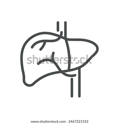 Liver Icon. Isolated Line Illustration of Human Liver, Representing Hepatology, Digestive Health, and Liver Function. Perfect for Medical and Healthcare Applications.